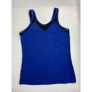 TheFreeYoga Women's M Blue and Black Athletic Tank Top